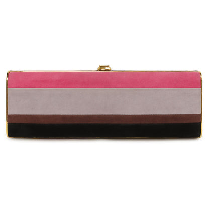 Exclusive Miu Miu Striped Suede Box  Clutch — Side View