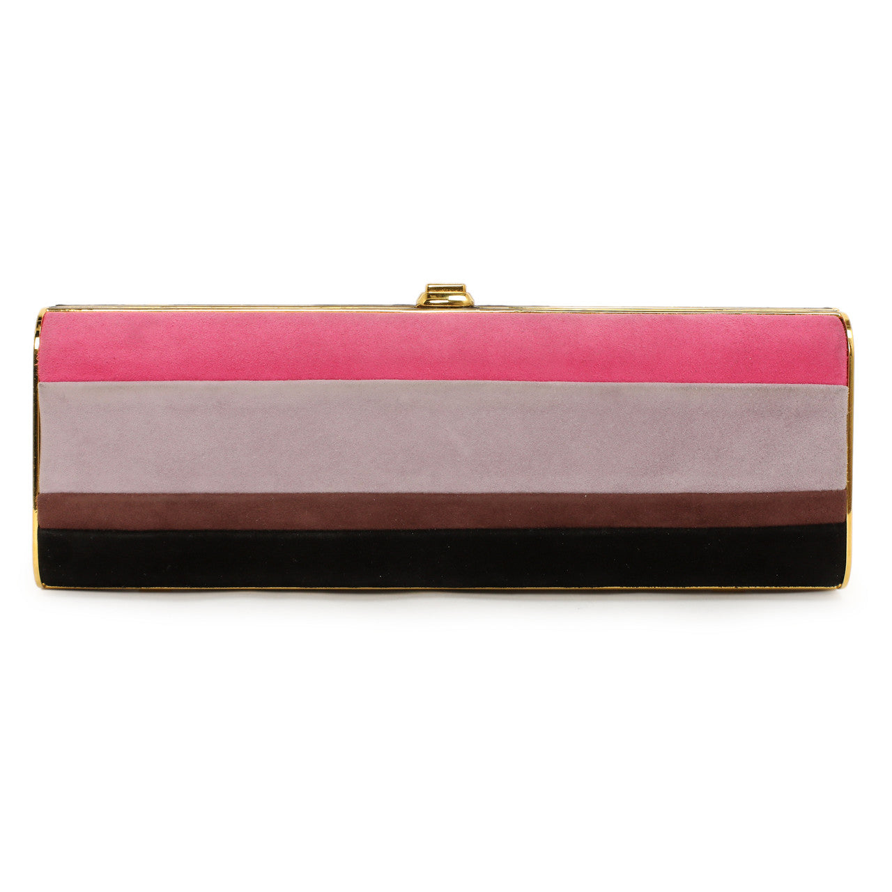 Exclusive Miu Miu Striped Suede Box  Clutch — Back View