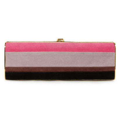 Exclusive Miu Miu Striped Suede Box  Clutch — Back View
