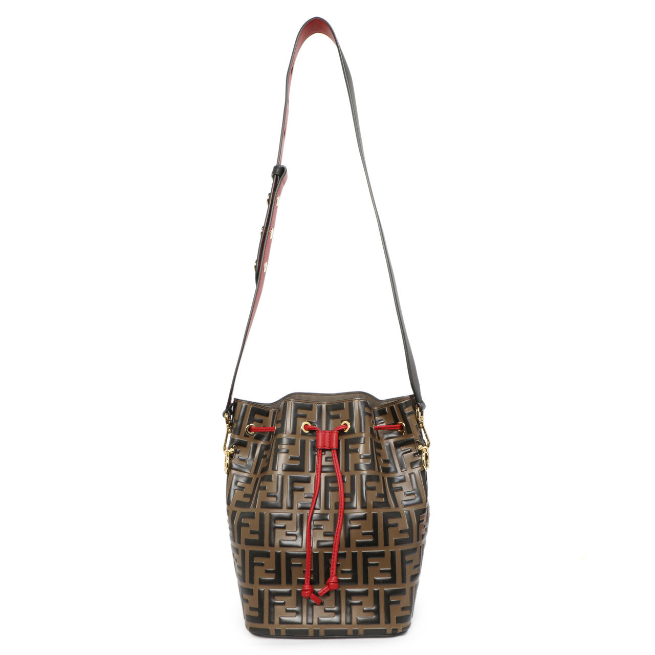Exclusive Fendi FF 1974 Embossed Calfskin Grande Mon Tresor Bucket Bag — Front View