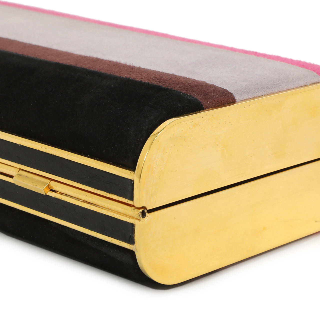 Exclusive Miu Miu Striped Suede Box  Clutch — Lifestyle View
