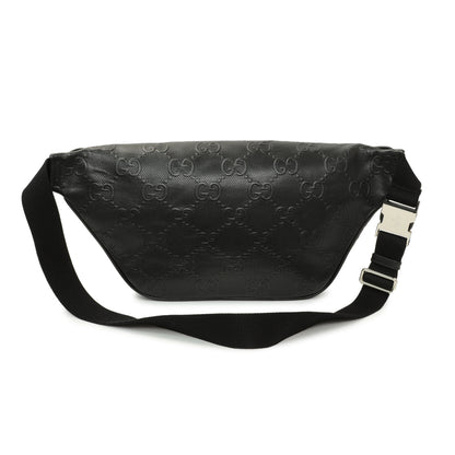 Exclusive Gucci Black Calfskin GG Tennis Embossed Pocket Belt Bag — Side View