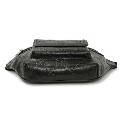 Exclusive Gucci Black Calfskin GG Tennis Embossed Pocket Belt Bag — Back View