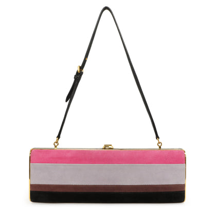 Exclusive Miu Miu Striped Suede Box  Clutch — Front View