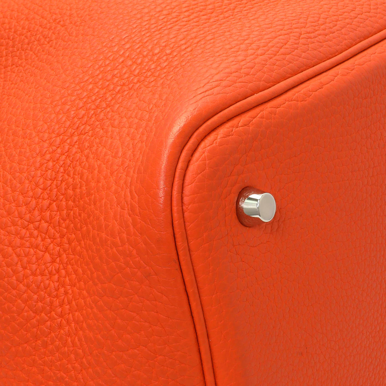 Exclusive Hermes Orange Clemence Picotin Lock 22 — Top View