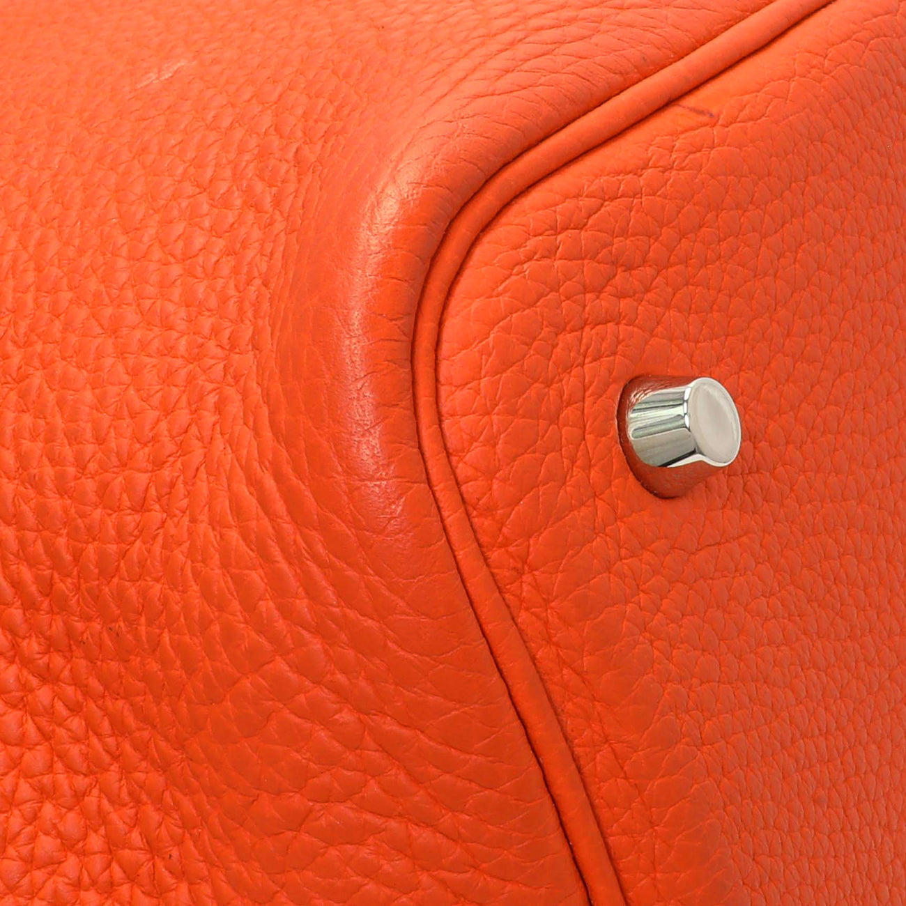 Exclusive Hermes Orange Clemence Picotin Lock 22 — Lifestyle View