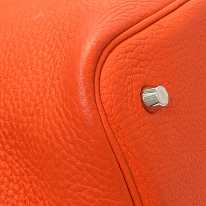Exclusive Hermes Orange Clemence Picotin Lock 22 — Lifestyle View