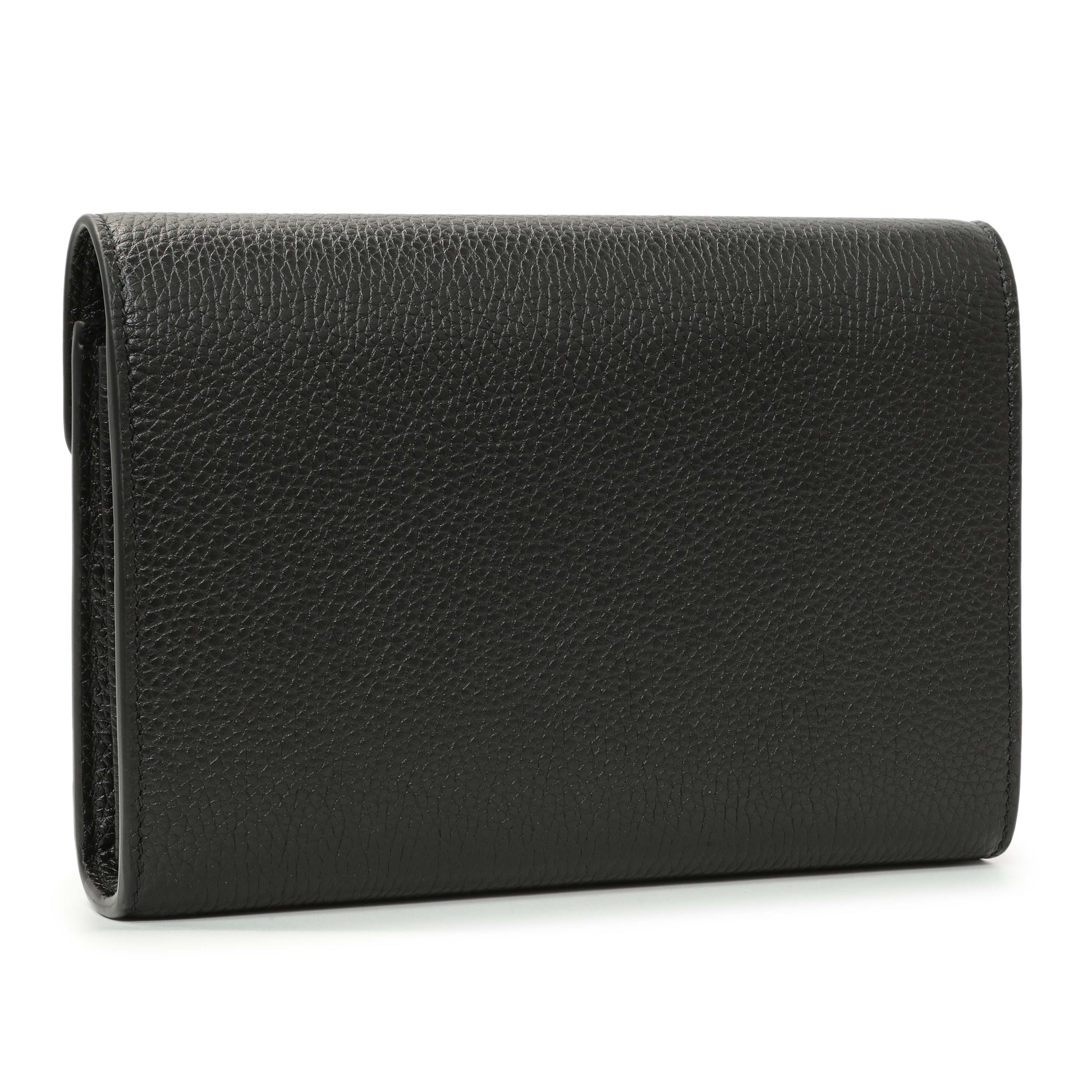 Exclusive Gucci Black Calfskin GG Marmont Chain Wallet — Side View