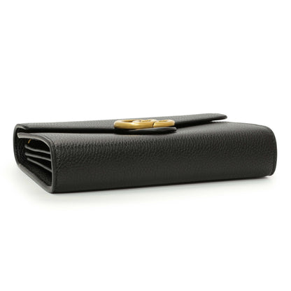 Exclusive Gucci Black Calfskin GG Marmont Chain Wallet — Back View