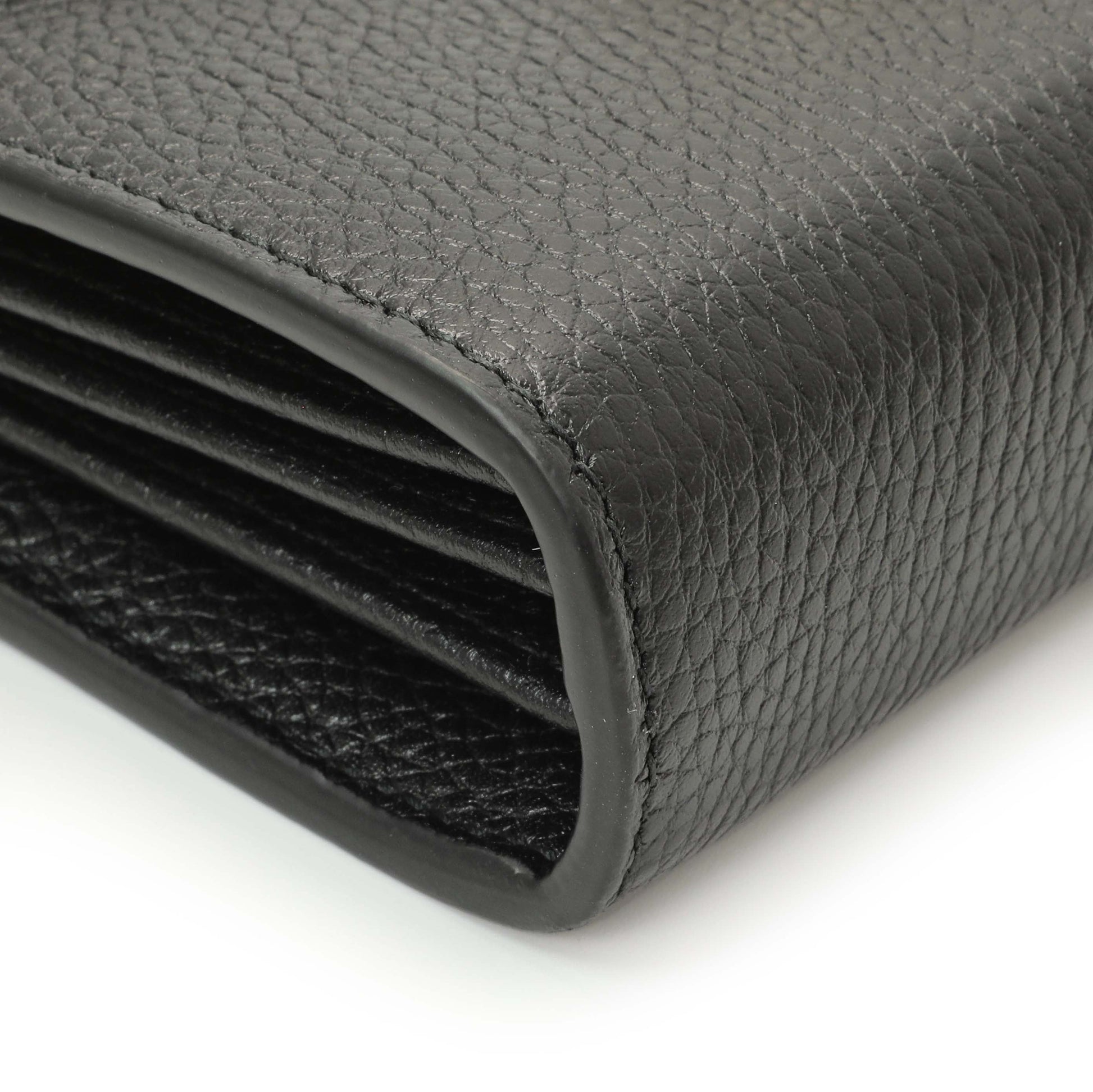 Exclusive Gucci Black Calfskin GG Marmont Chain Wallet — Top View
