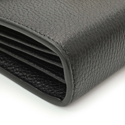 Exclusive Gucci Black Calfskin GG Marmont Chain Wallet — Top View