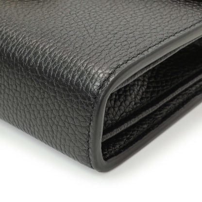 Exclusive Gucci Black Calfskin GG Marmont Chain Wallet — Detail View