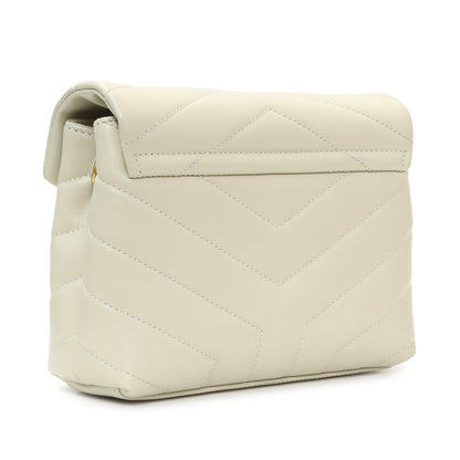 Exclusive Saint Laurent Ivory Calfskin Monogram Toy Loulou Crossbody — Side View
