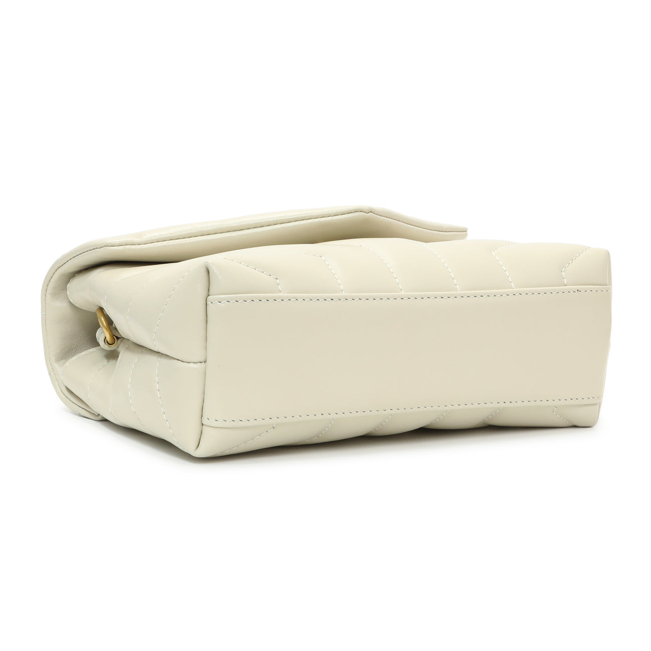 Exclusive Saint Laurent Ivory Calfskin Monogram Toy Loulou Crossbody — Back View