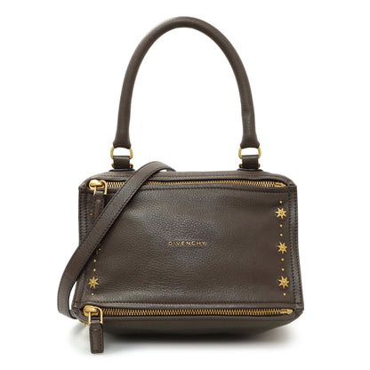 Exclusive Givenchy Brown Sugar Goatskin Studded Midnight Stars Small Pandora — Front View
