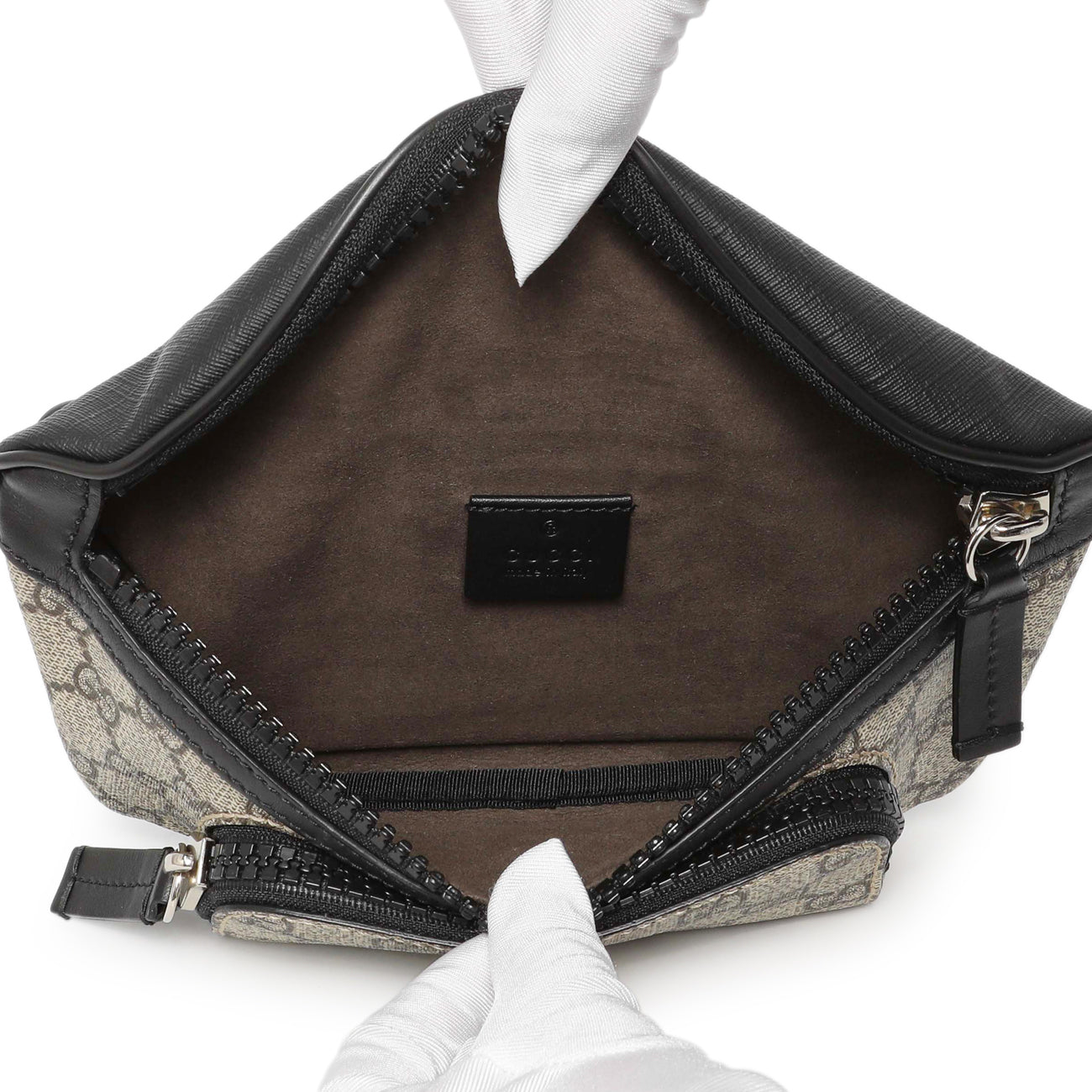 Exclusive Gucci GG Supreme Monogram Belt Bag — Top View