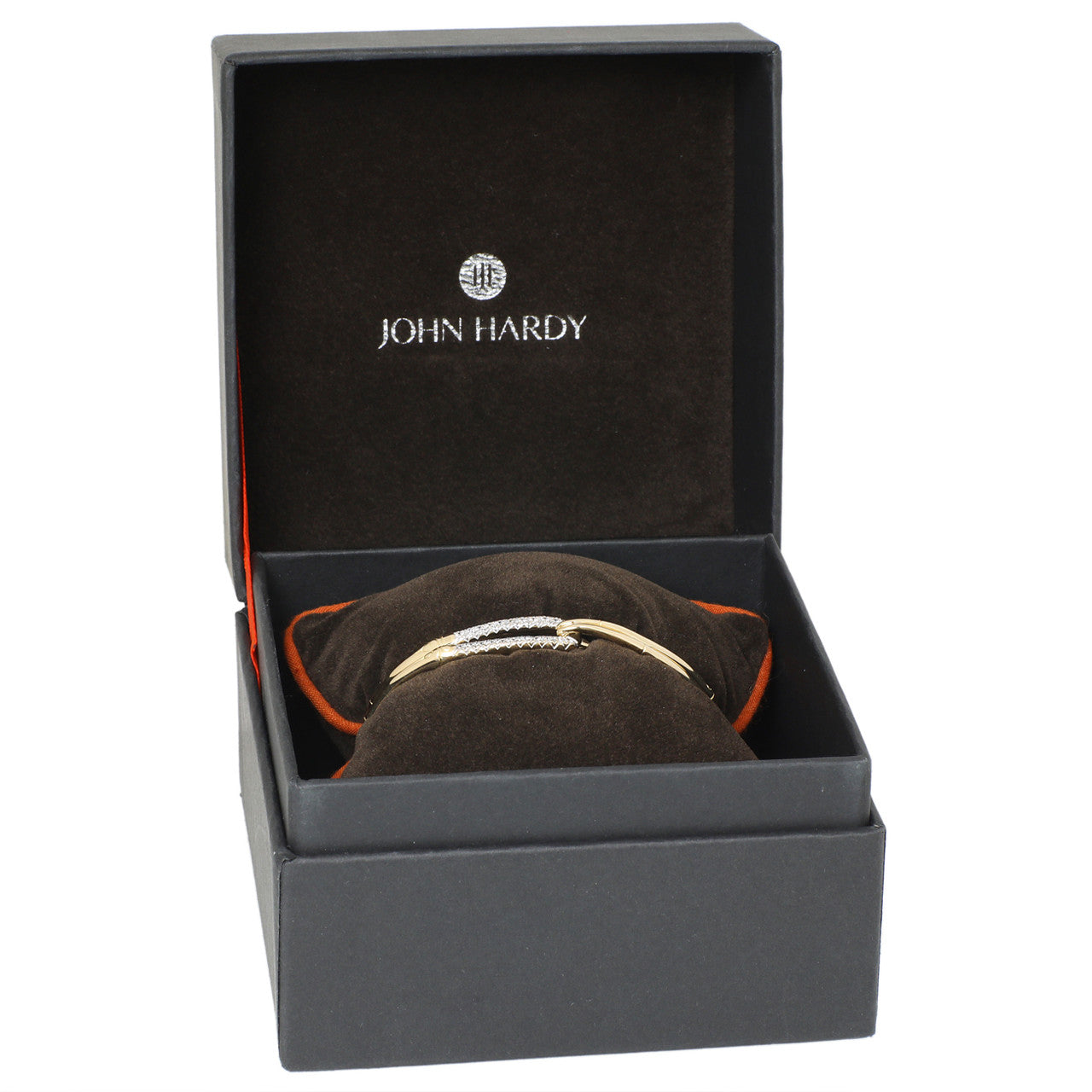 Exclusive John Hardy 18K Diamond Bamboo Flex Hook Bracelet — Top View