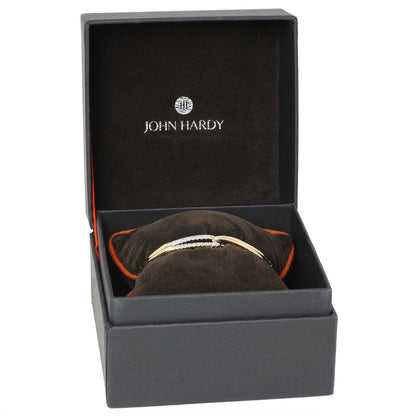 Exclusive John Hardy 18K Diamond Bamboo Flex Hook Bracelet — Top View