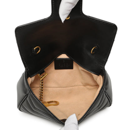 Exclusive Gucci Black Calfskin Matelasse Super Mini GG Marmont — Alternate View 8