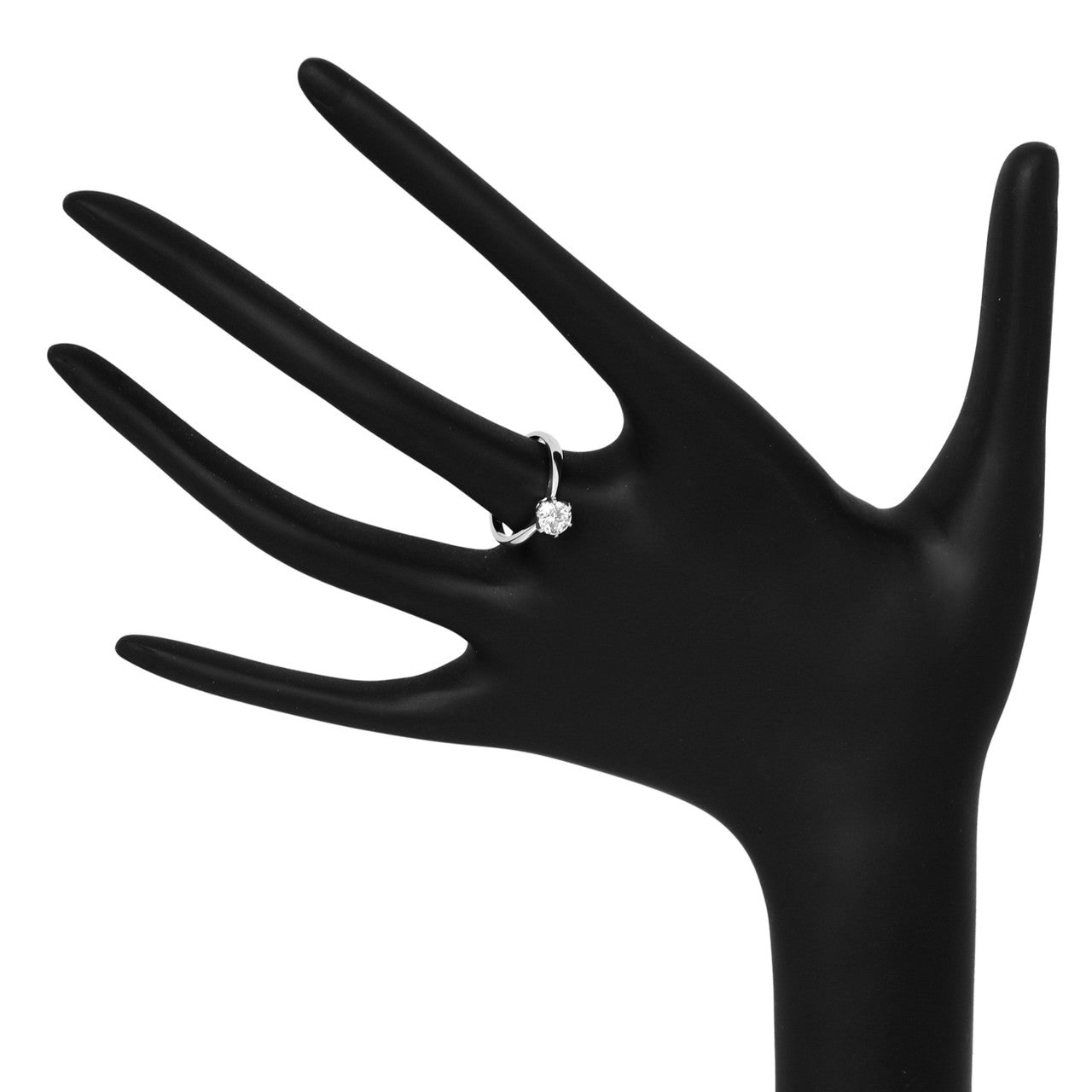Exclusive 18K White Gold 0.50 Carat Diamond Solitaire Ring — 3.5 — Top View