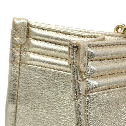 Exclusive Chanel Metallic Gold Black Goatskin Boy Shopping Tote — Alternate View 12