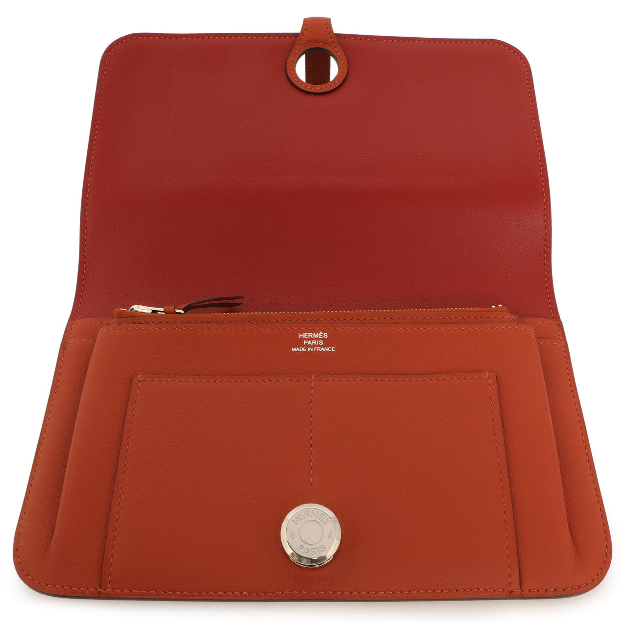 Exclusive Hermes Vermillion Swift Leather Dogon Duo  Wallet — Alternate View 8