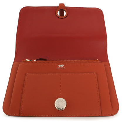 Exclusive Hermes Vermillion Swift Leather Dogon Duo  Wallet — Alternate View 8