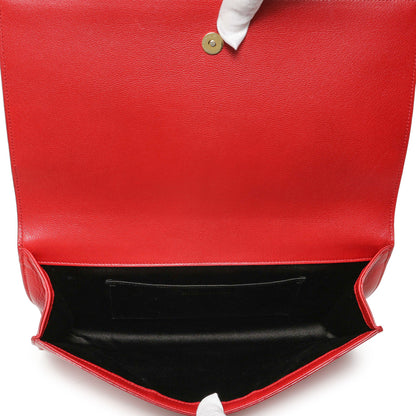 Exclusive Saint Laurent Red Calfskin Monogram Belle de Jour Clutch — Top View
