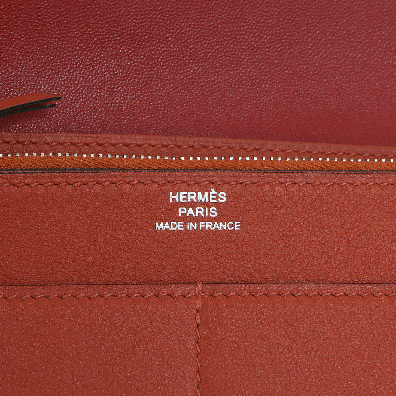 Exclusive Hermes Vermillion Swift Leather Dogon Duo  Wallet — Alternate View 9