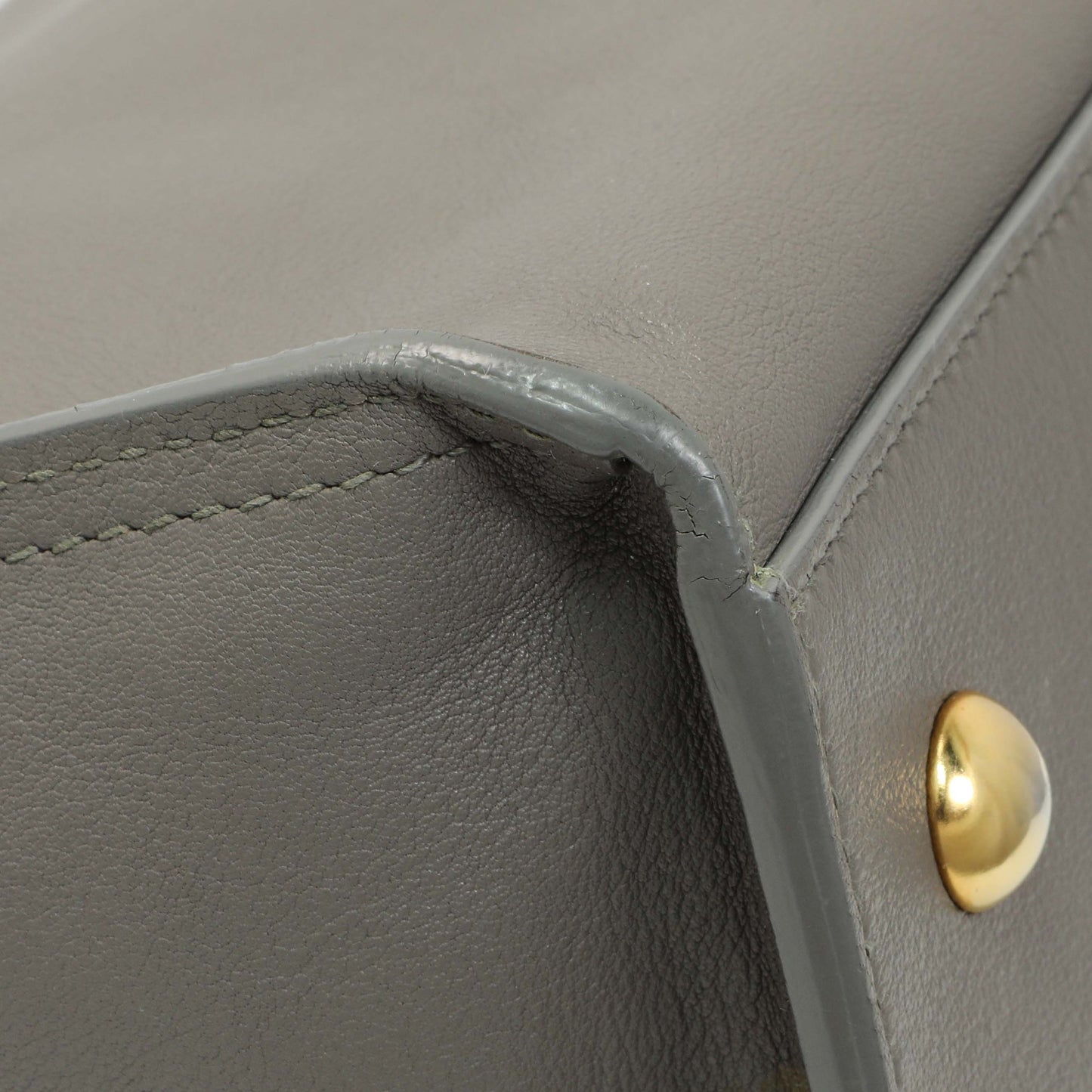Exclusive Saint Laurent Grey Calfskin Small Classic Y Cabas — Top View