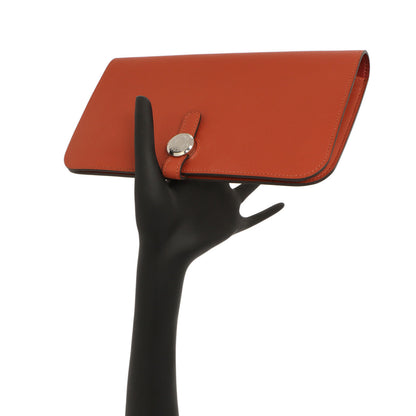 Exclusive Hermes Vermillion Swift Leather Dogon Duo  Wallet — Alternate View 11
