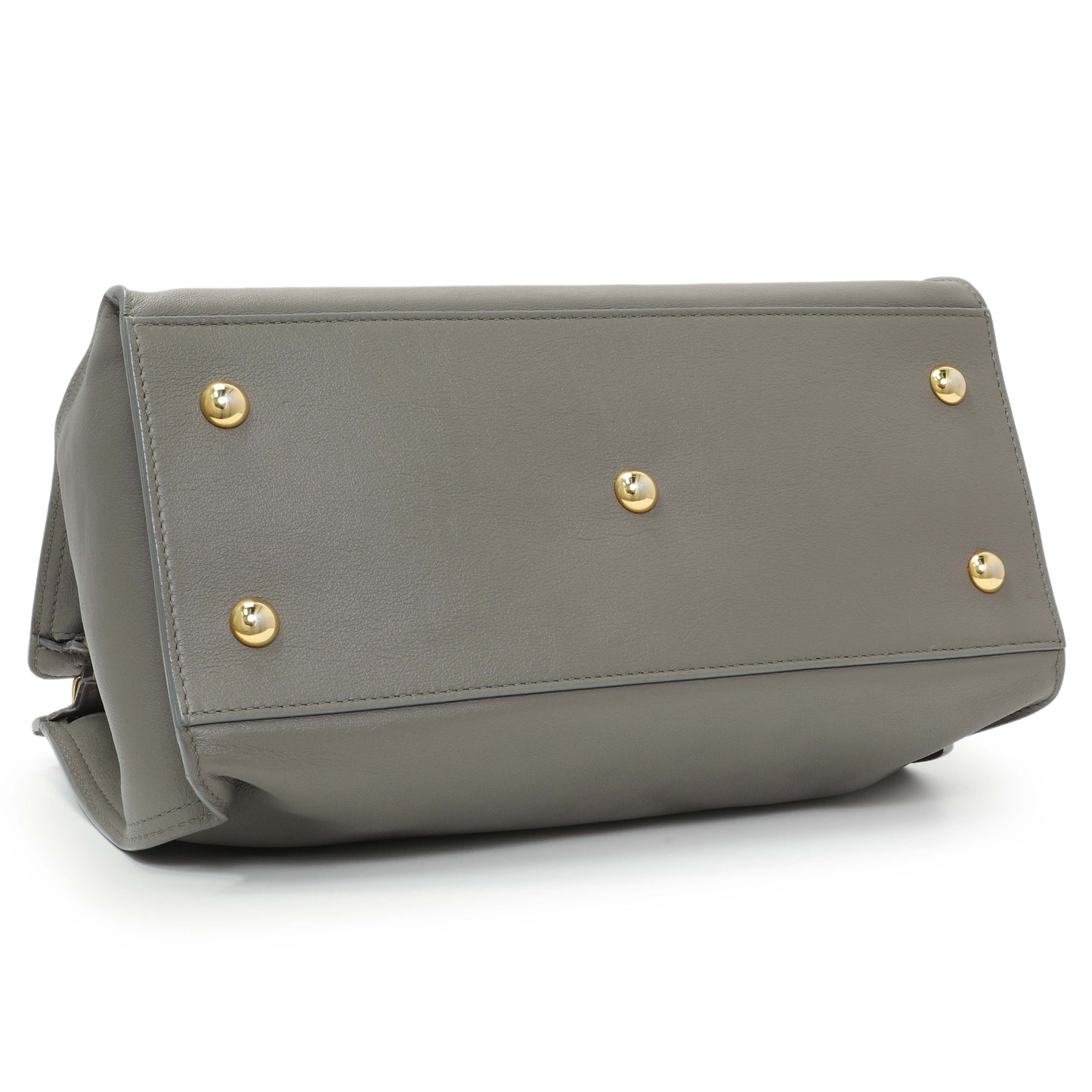 Exclusive Saint Laurent Grey Calfskin Small Classic Y Cabas — Back View