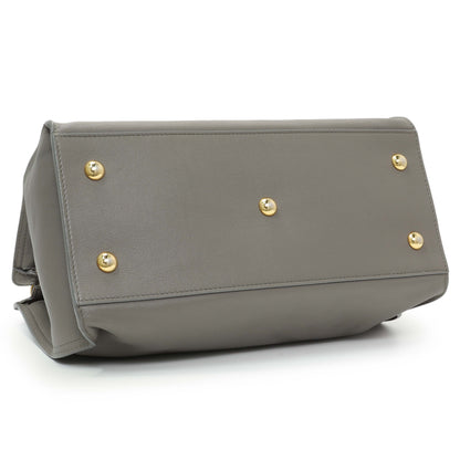 Exclusive Saint Laurent Grey Calfskin Small Classic Y Cabas — Back View