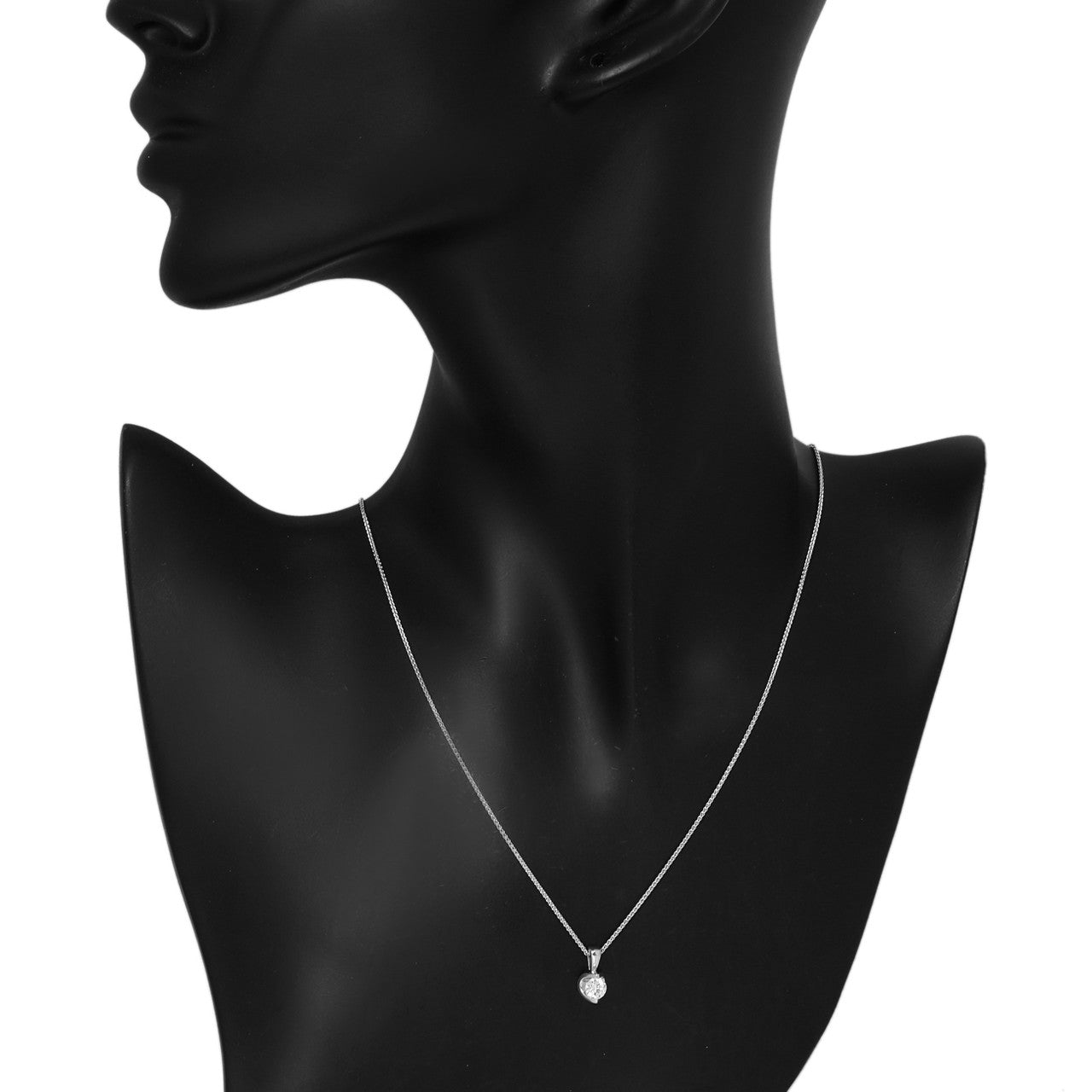 Exclusive 14K White Gold 0.46 Carat Diamond Solitaire Pendant — Back View