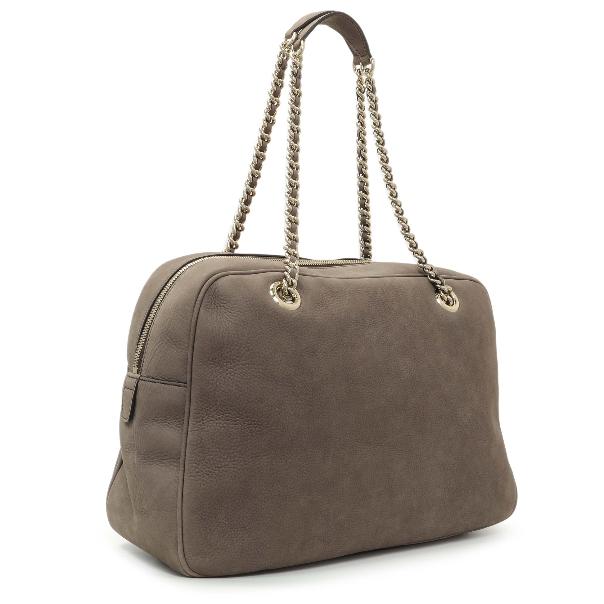 Exclusive Gucci Grey Vitello Range Medium Soho Bowler — Side View