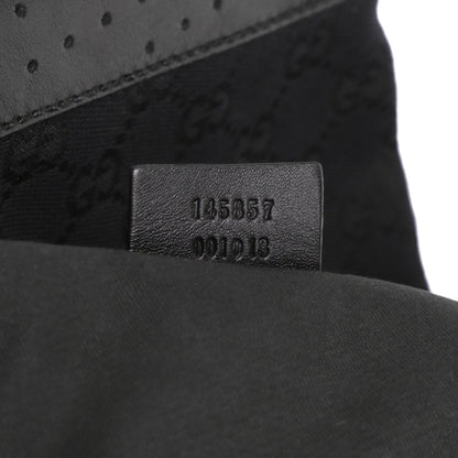 Exclusive Gucci Black Monogram Perforated Flat Messenger — Alternate View 9
