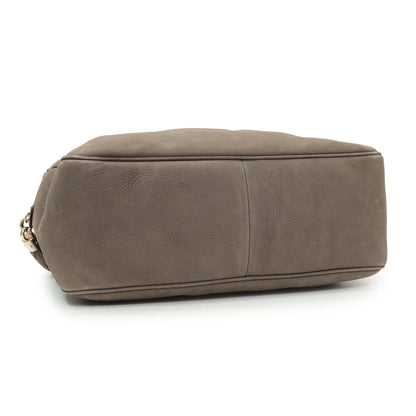 Exclusive Gucci Grey Vitello Range Medium Soho Bowler — Back View