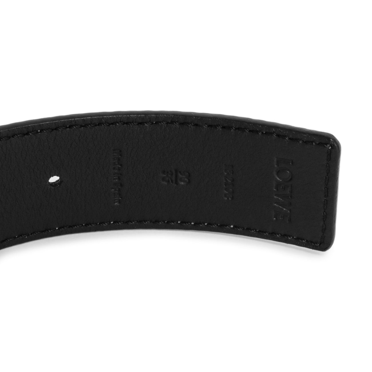 Exclusive Loewe Tan Black Calfskin Anagram Reversible Belt — Top View