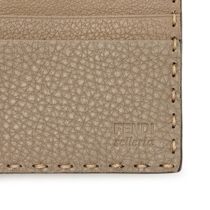 Exclusive Fendi Taupe Selleria Bifold Wallet — Detail View