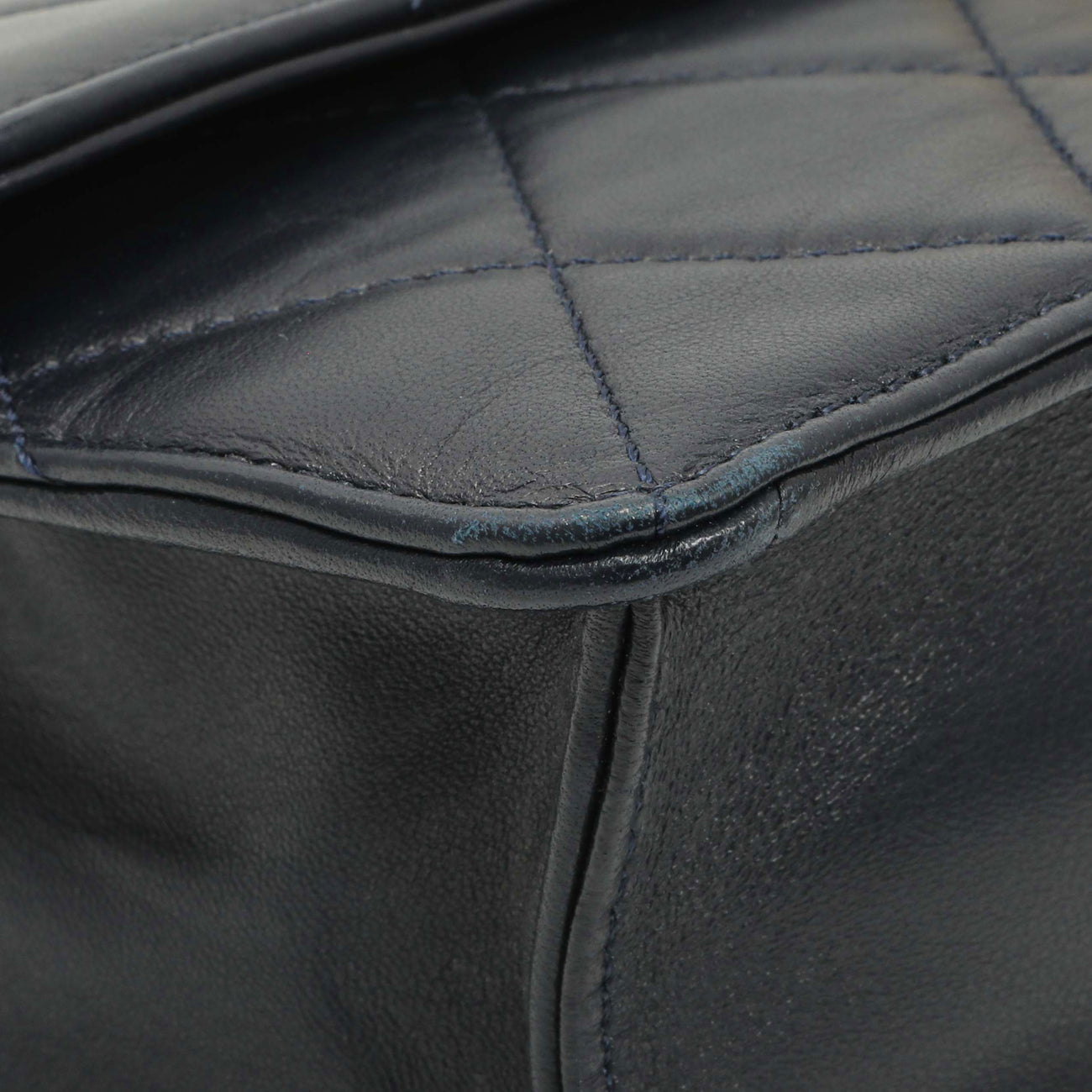 Exclusive Chanel Navy Quilted Lambskin Large Golden Class Flap — Top View