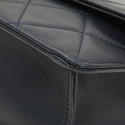 Exclusive Chanel Navy Quilted Lambskin Large Golden Class Flap — Detail View