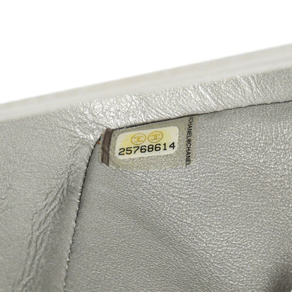 Exclusive Chanel Silver Metallic Patent Crumpled Calfskin Chevron Quilted Mini Square Flap — Alternate View 7