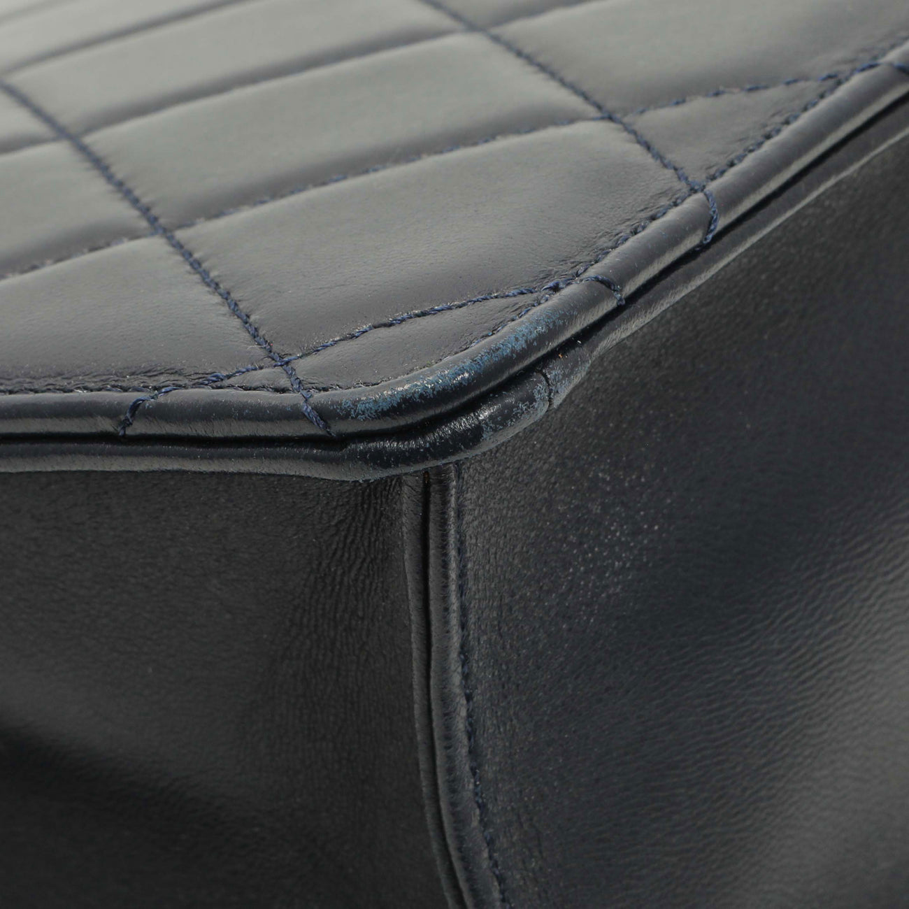 Exclusive Chanel Navy Quilted Lambskin Large Golden Class Flap — Lifestyle View