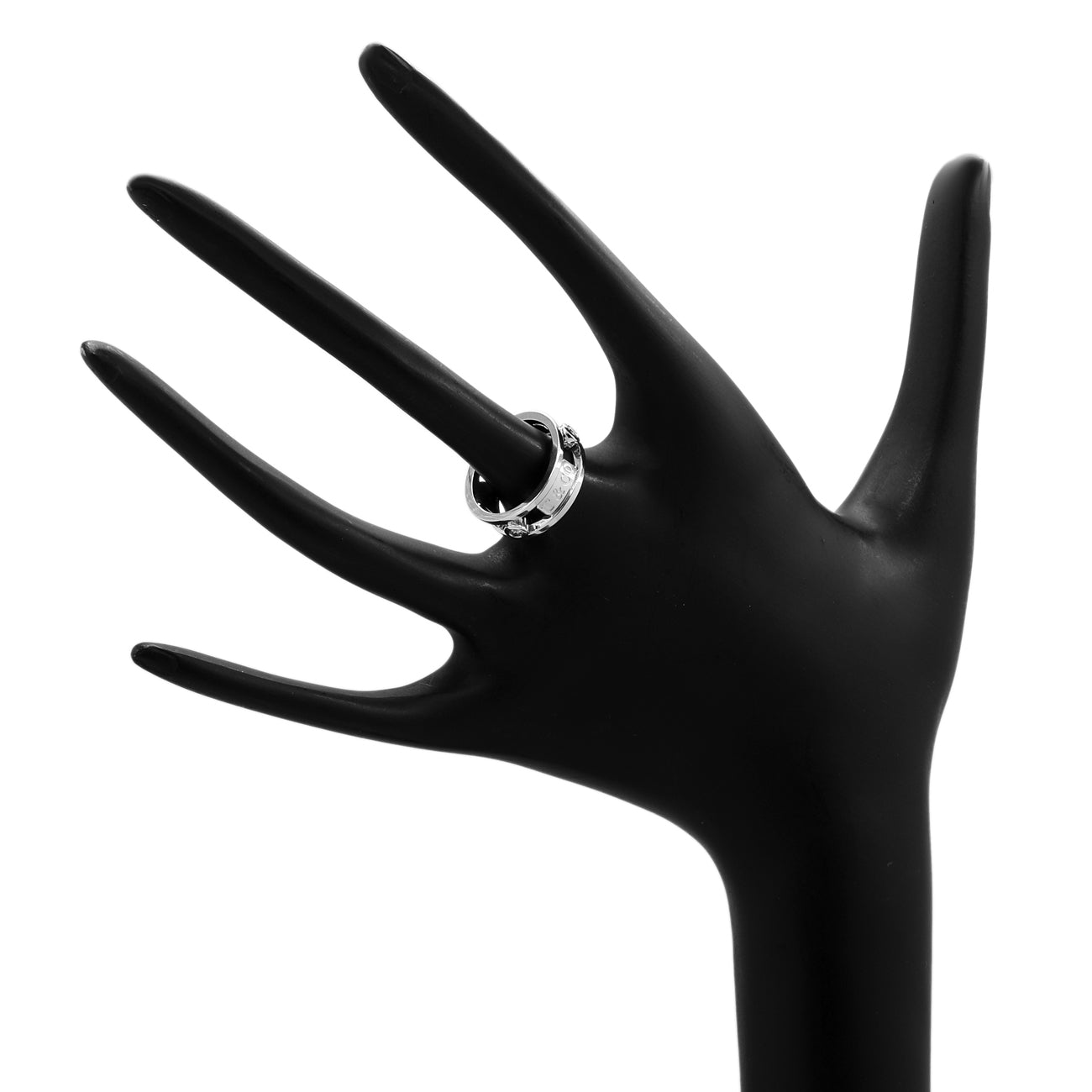 Exclusive Tiffany & Co. 18K White Gold Diamond 1837 Element Ring — Top View