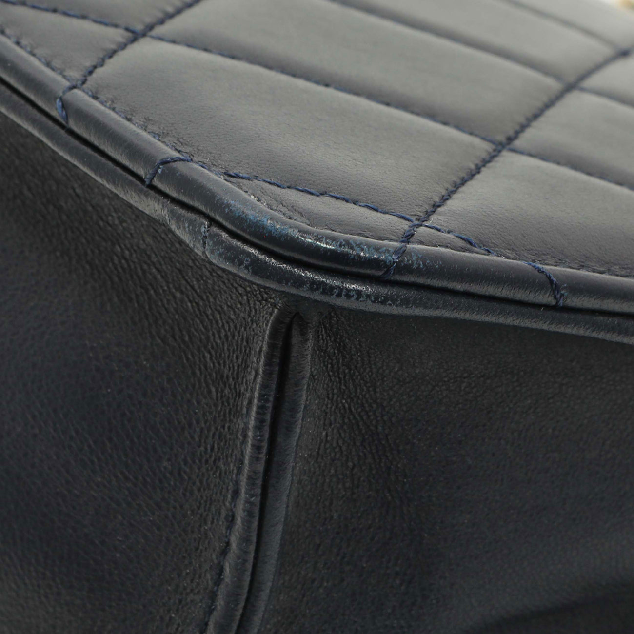 Exclusive Chanel Navy Quilted Lambskin Large Golden Class Flap — Alternate View 7