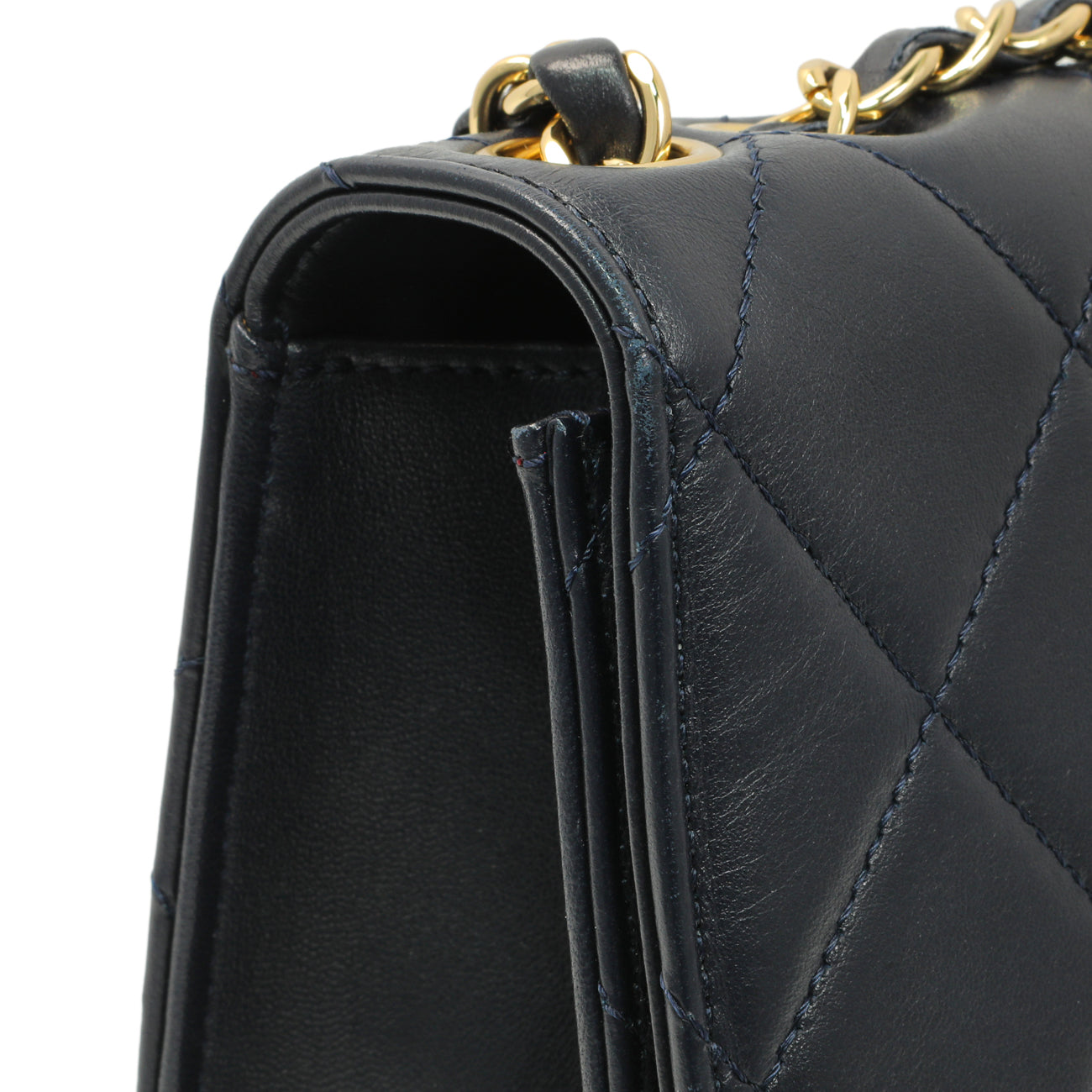 Exclusive Chanel Navy Quilted Lambskin Large Golden Class Flap — Alternate View 12