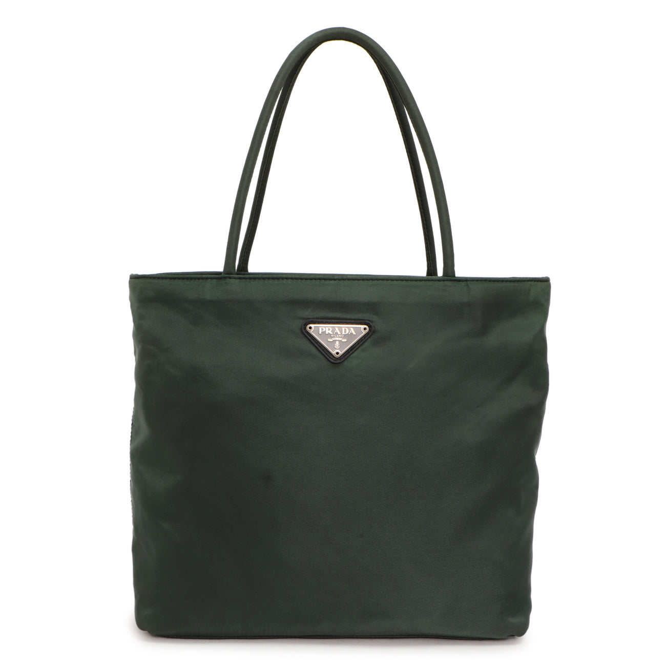 Exclusive Prada Green Tessuto Nylon City Tote — Front View