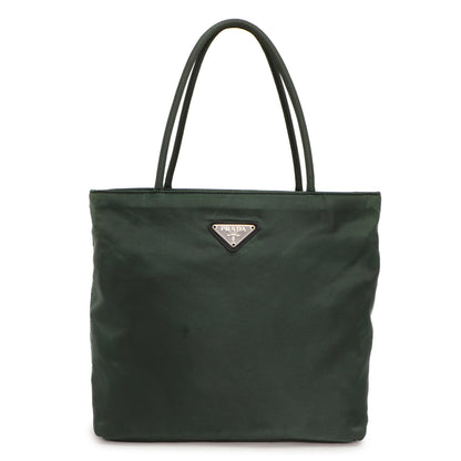 Exclusive Prada Green Tessuto Nylon City Tote — Front View