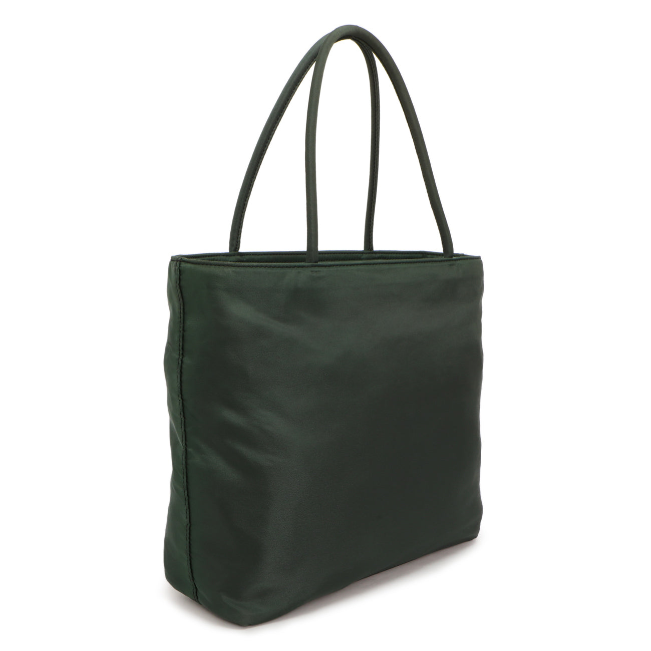 Exclusive Prada Green Tessuto Nylon City Tote — Side View