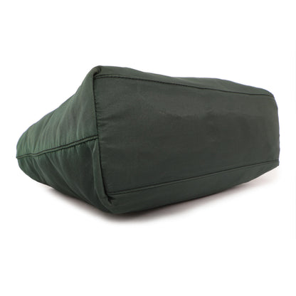 Exclusive Prada Green Tessuto Nylon City Tote — Back View